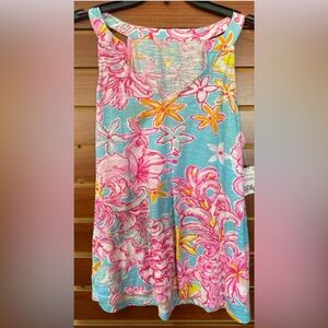 Lilly Pulitzer Pink and Blue Floral Tank Top